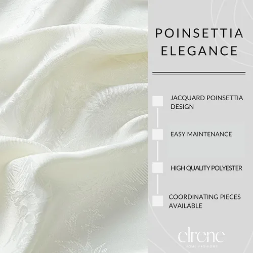 Vista 4 de Poinsettia Elegance – Juego de 4 manteles individuales de jacquard, colección navideña