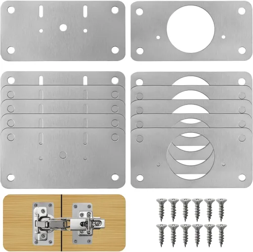 Vista 11 de TamBee Bisagras de gabinete de esquina, bisagras de puerta Lazy Susan de 135° – Ajuste 3D de 1.92 pulgadas para cocina de esquina, bisagras
