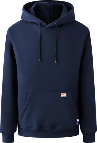 Vista 8 de Ubon FR - Sudaderas con capucha para hombre, resistentes al fuego, 14 onzas, forro polar de algodón