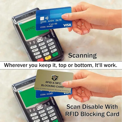 Vista 6 de SaiTech IT Tarjetas RFID, paquete de 5 tarjetas que protegen todo el monedero para hombres y mujeres, NFC sin contacto, protector de tarjeta