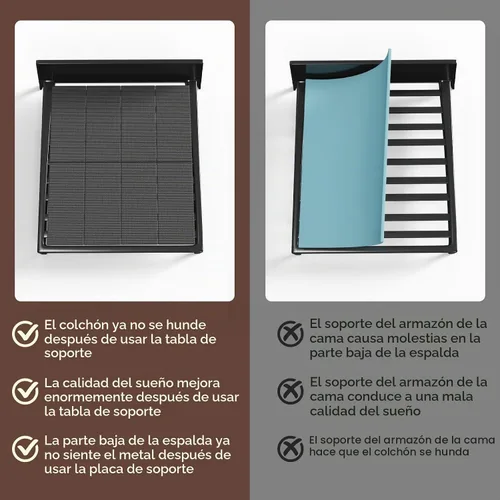 Vista 7 de Caja de resorte plegable, transpirable, minimiza el ruido, resistente a la humedad, soporte de cama de perfil bajo, cama doble grande de 0.394 in