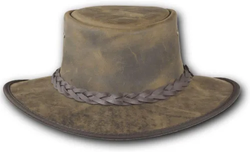 Vista 2 de Barmah Hats Sombrero plegable de cuero Bronco - Artículo 1060