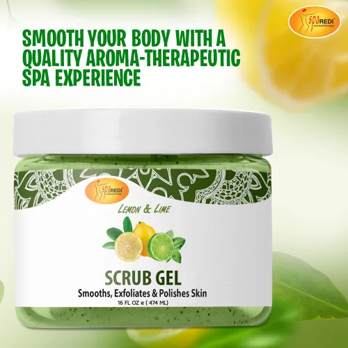 Vista 3 de SPA REDI Exfoliante exfoliante de piedra pómez, limón y lima, 16 onzas - Manicura, pedicura y exfoliante corporal infundido con ácido hialurónico