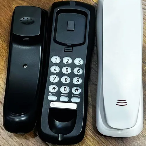 Vista 9 de Teléfono fijo Teléfono con cable Teléfono montado en la pared Mini Tamaño Teléfono fijo Teléfono de línea pequeña Teléfono alimentado por línea