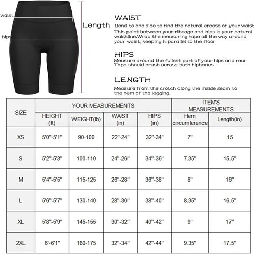 Vista 6 de Lo.gas Pantalones cortos de ciclismo para mujer, con relleno, almohadilla de gel 3D, pantalones cortos de ciclismo de cintura alta ergonómicos