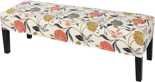 Vista 33 de SearchI Funda para banco de comedor, fundas largas elásticas y lavables para asiento de banco de banco rectangular, para comedor, sala de estar Flor
