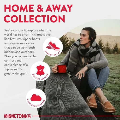 Vista 5 de Minnetonka Tilden - Pantuflas de gamuza para interior y exterior para mujer