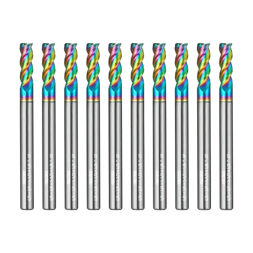 Vista 19 de Juego de fresas de extremo cuadrado de carburo WEXWE Tools Serie DLC, revestimiento tipo diamante, fresa para aluminio, cobre, aleaciones