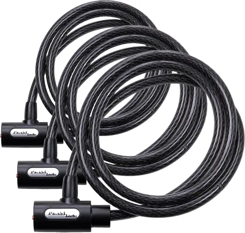 Vista 9 de Master Lock 8364DCC Candado de cable para bicicleta con llave, 1.5 m de largo, Negro