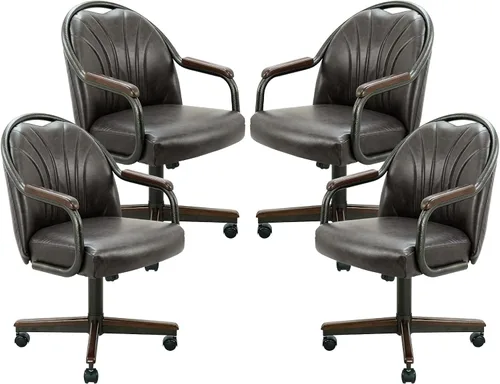 Vista 39 de Chromcraft Juego de 1 silla, silla con ruedas dobles suaves para cocina