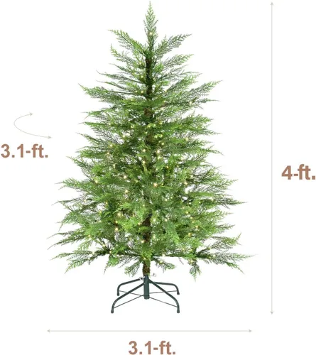 Vista 7 de Fraser Hill Farm Árbol de Navidad de cedro alpino preiluminado de 4 pies