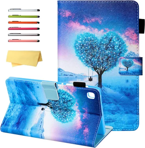 Vista 14 de Galaxy Tab A7 Lite 8.7 pulgadas SM-T225/T220 Trifold Case 2021 Modelo 2021 Ultra Delgada Funda Folio Ligero con Soporte Multi-Ángulo Delgado Cuero