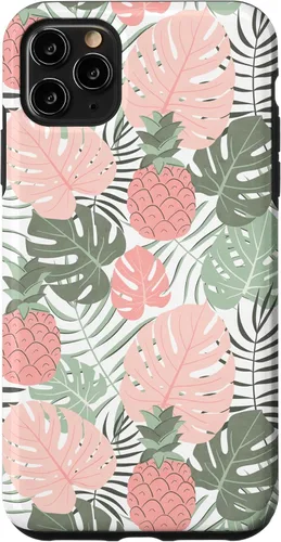 Vista 13 de Tropical Hawaiian Pineapple Pink Sage Colors Pattern Case for iPhone 17