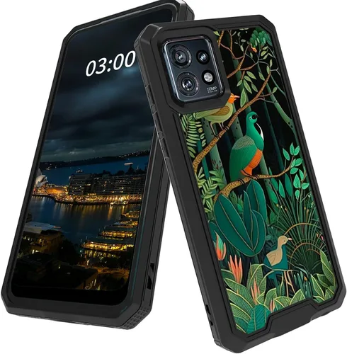 Vista 33 de Funda para Motorola Edge Plus para Moto Edge Plus 2023 con diseño de patrón de mariposa artística a prueba de caídas de policarbonato duro de doble