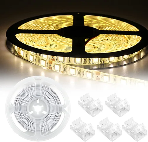 Vista 9 de RGBZONE Kit de Conectores de Tira LED de 2 Pines, 5 Conectores de Tira a Cable de 8mm y Cable de Extensión de 10m para Tiras de Luces LED de un Solo
