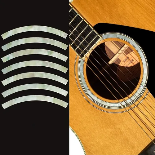 Vista 6 de Pegatinas con incrustaciones RS-244ST-BL Guitarras Acústicas - Roseta de Agujero de Sonido - Rayas - Azul Abulón