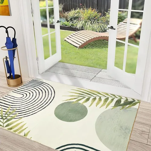 Vista 36 de Alfombra a cuadros de 2 x 3 pies, alfombra negra y blanca moderna para entrada interior, alfombra pequeña lavable a cuadros para baño, alfombra