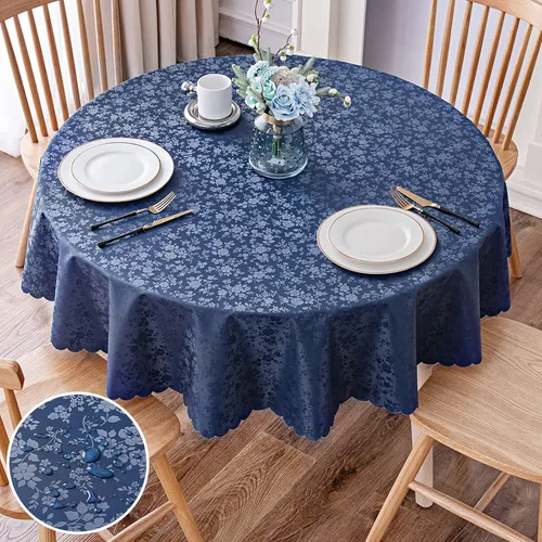 Vista 30 de Smiry Mantel cuadrado, mantel de vinilo resistente al agua, lavable, para cocina y comedor (azul bebé, 54 x 54 pulgadas)