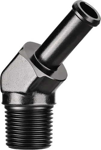 Vista 15 de EVIL ENERGY Adaptador de Conexión de Púa de Manguera 1/2" NPT Macho a 1/2" 45 Grados de Aluminio Negro