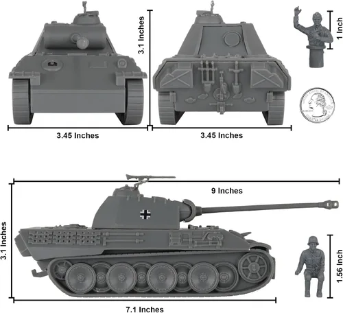 Vista 2 de BMC CTS WW2 German Panther V Tanque - Gris 1:38 Ejército de Plástico Hombres Vehículo Militar