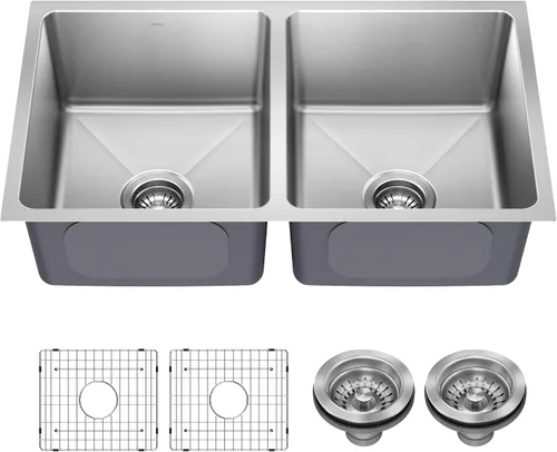 Vista 11 de KRAUS Fairlane KHT631-15 - Fregadero de cocina o bar, 15 pulgadas, montaje directo/superior, cuenco individual, de acero inoxidable de calibre 18