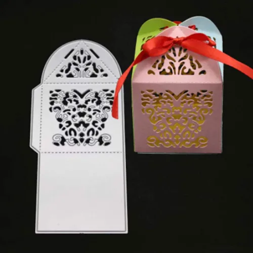 Vista 4 de Adies, caja de regalo hueca de metal troquelado, caja de regalo de mariposa, boda, dulces, troqueles, plantillas cortadas, álbumes de recortes
