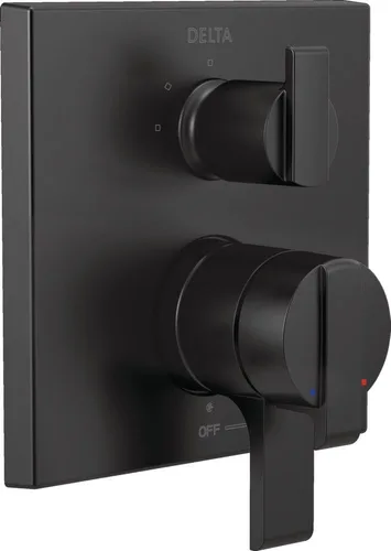 Vista 12 de Delta Moderno kit de moldura de mango de ducha de doble función con desviador integrado de 3 vías, válvula de sistema de ducha de oro cepillado