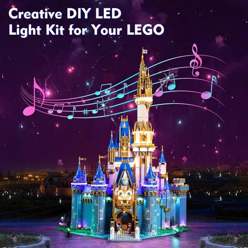 Vista 6 de LocoLee Kit de luz LED compatible con LEGO Castle, versión musical mejorada, juego de iluminación creativa, accesorios compatibles con LEGO Ideas