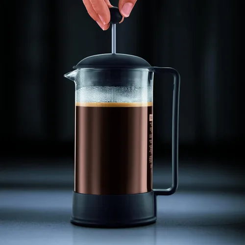 Vista 5 de Bodum 12oz Brazil French Press Coffee Maker, High-Heat Borosilicate Glass, Black - Made in Portugal Negro