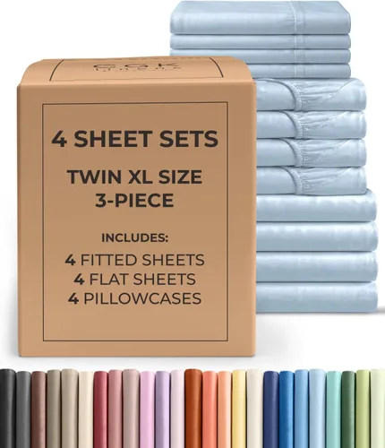 Vista 131 de Pack of 2, Twin Size 3 Piece Sheet Set - Breathable & Cooling - White