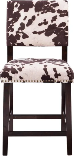 Vista 12 de Linon Udder Madness Corey Taburete de Bar, 48,3 cm de ancho x 56,5 cm de profundidad x 98,4 cm de altura, Mancha Manhattan