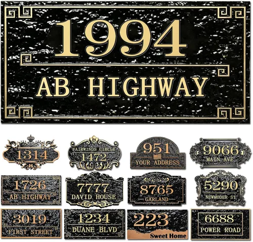 Vista 14 de Placa personalizada de dirección de casa, letrero de dirección de nombre de calle personalizado para números de casa, placa para buzón de garaje