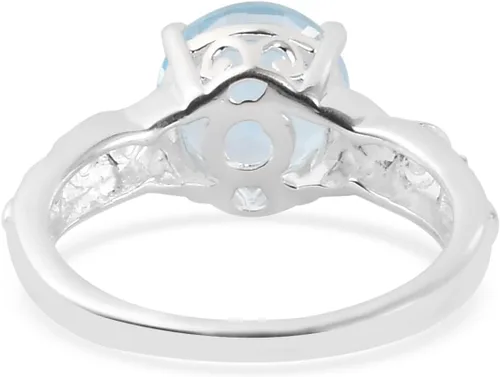 Vista 7 de Compra hermosos anillos de compromiso LC para mujer, piedra de topacio azul, plata de ley 925, piedra natal de amor, Metal, Topacio