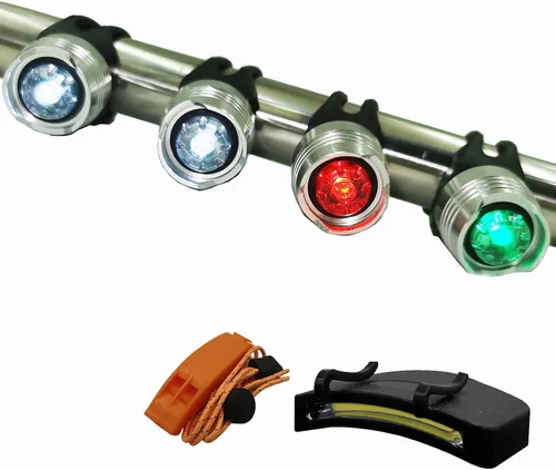 Vista 6 de Luces LED para barco, luz estroboscópica para pesca nocturna, portátil, iluminación de arco o popa, funciona con pilas, luces de navegación