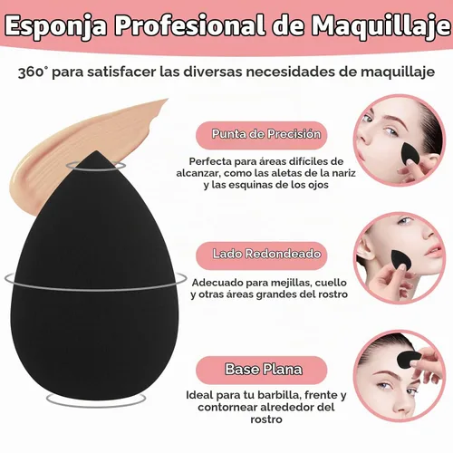 Vista 3 de Sibba Esponja de maquillaje, esponja de belleza para mezclar maquillaje