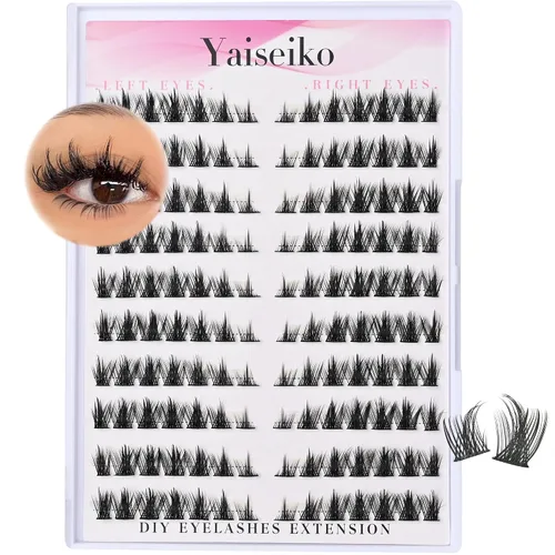 Vista 9 de Yaiseiko - Racimos de pestañas autoadhesivas, aspecto natural, prepegadas, no necesita pegamento, presiona en racimos de pestañas invisibles