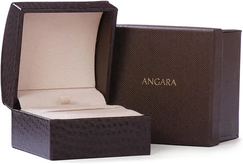 Vista 5 de ANGARA - Collar con colgante solitario de rubí natural con diamante en oro macizo de 14 quilates, platino para mujeres y niñas con cadena de 18