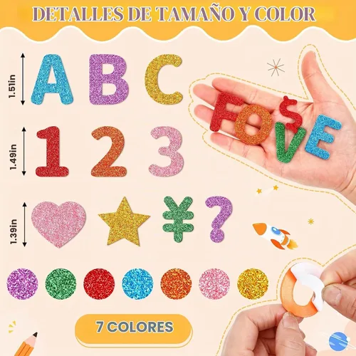 Vista 2 de JULBEAR 300 calcomanías de letras de espuma para manualidades