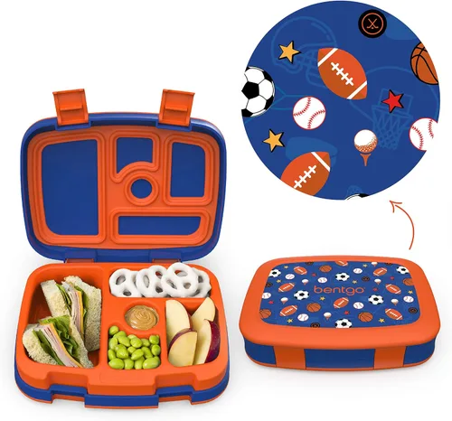 Vista 2 de Bentgo Juego de bolsas de almuerzo aisladas con caja de almuerzo estilo bento, para niños (deportes)