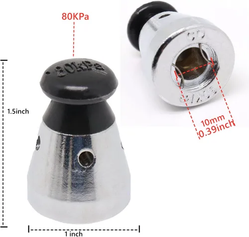 Vista 2 de Válvula universal de olla a presión, válvula de jigger de alivio de cocina, accesorios de olla a presión, piezas de repuesto 80KPA con cubierta