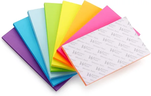 Vista 8 de Winner Aura Sticky Notes - Almohadillas autoadhesivas de colores brillantes de 3 x 5 pulgadas, 8 paquetes de 400 hojas Bloc de notas autoadhesivo
