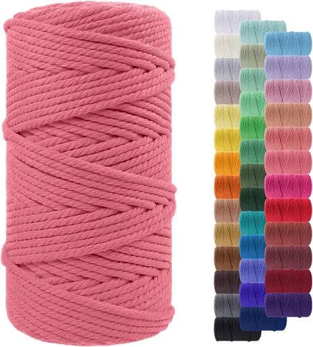 Vista 126 de Cordón de macramé de 0.079 pulgadas, cuerda de algodón natural de 109 yardas, hilo de cuerda de macramé para manualidades, ganchos de pared