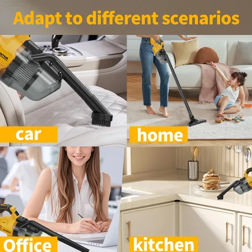 Vista 7 de Aspiradora inalámbrica para batería DE-Walt de 20 V, aspiradora eléctrica de mano 5 en 1 con potente motor de 500 W, aspiradora de mano portátil