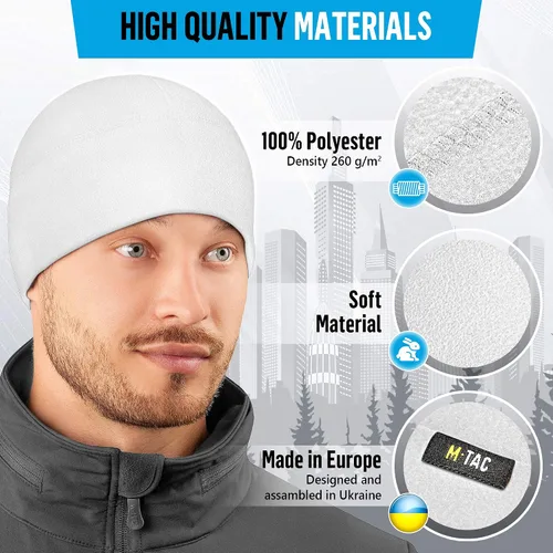 Vista 5 de M-Tac Gorro de reloj de forro polar - Gorro táctico militar de invierno para el ejército, gorro de calavera de forro polar