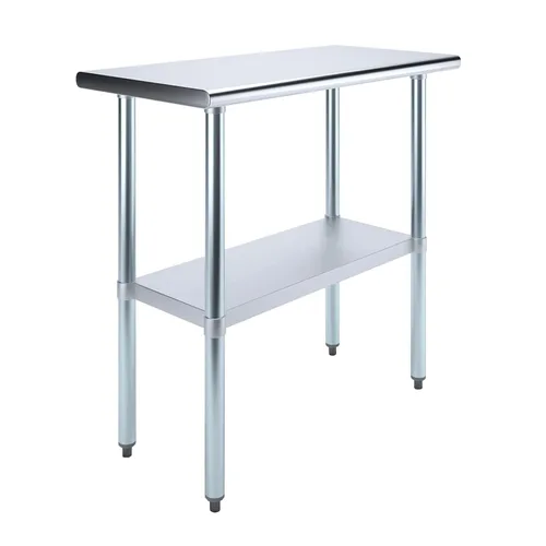Vista 12 de AmGood Mesa de trabajo de acero inoxidable con estante inferior Preparación de alimentos NSF Estación de trabajo utilitaria
