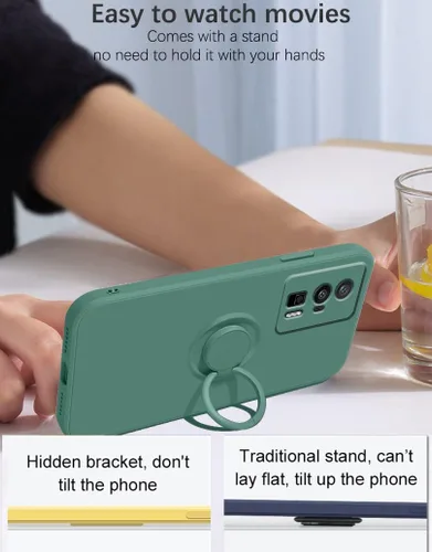 Vista 3 de Para Xiaomi Poco F5 Pro, funda de silicona con soporte de anillo, funda para teléfono móvil, Poco F5 Pro, funda flexible de TPU, funda protectora