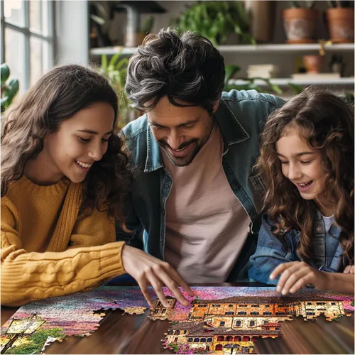 Vista 4 de White Mountain Rompecabezas de 1000 piezas de paisaje escénico de Italia con piezas grandes para adultos y familia de 24 x 30 pulgadas - Paseo
