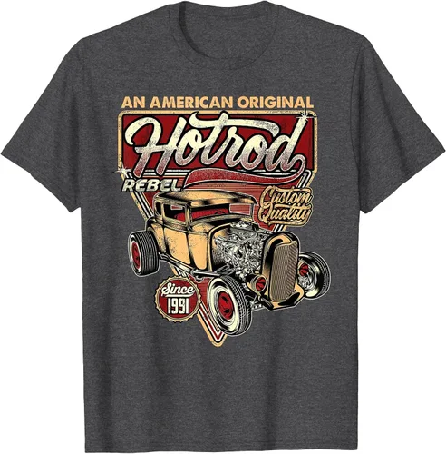 Vista 90 de Camiseta vintage Hot Rod Speed and Power para hombre Asphalt Grey