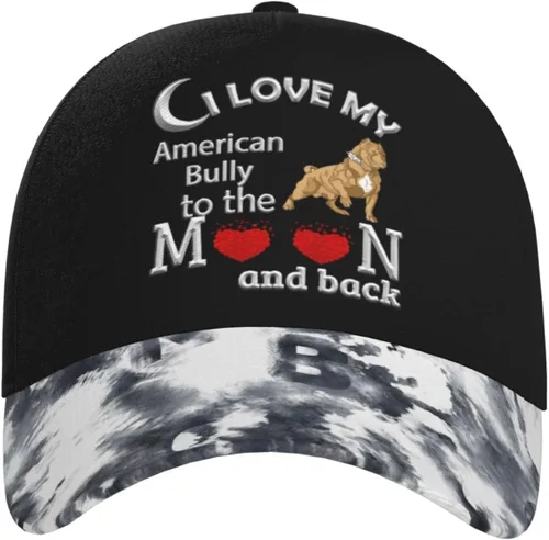 Vista 4 de I Love American Bully - Gorra de béisbol ajustable para hombres y mujeres, sombrero de papá