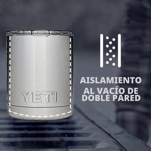 Vista 4 de Yeti Rambler Vaso corto de 10 onzas con aislamiento térmico al vacío, de acero inoxidable, con tapa MagSlider Rosa arenisca.